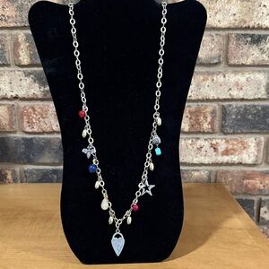 Chico's Goldtone Ladybug Heart Bee Star Charm Necklace 40" Mixed Metal & Color